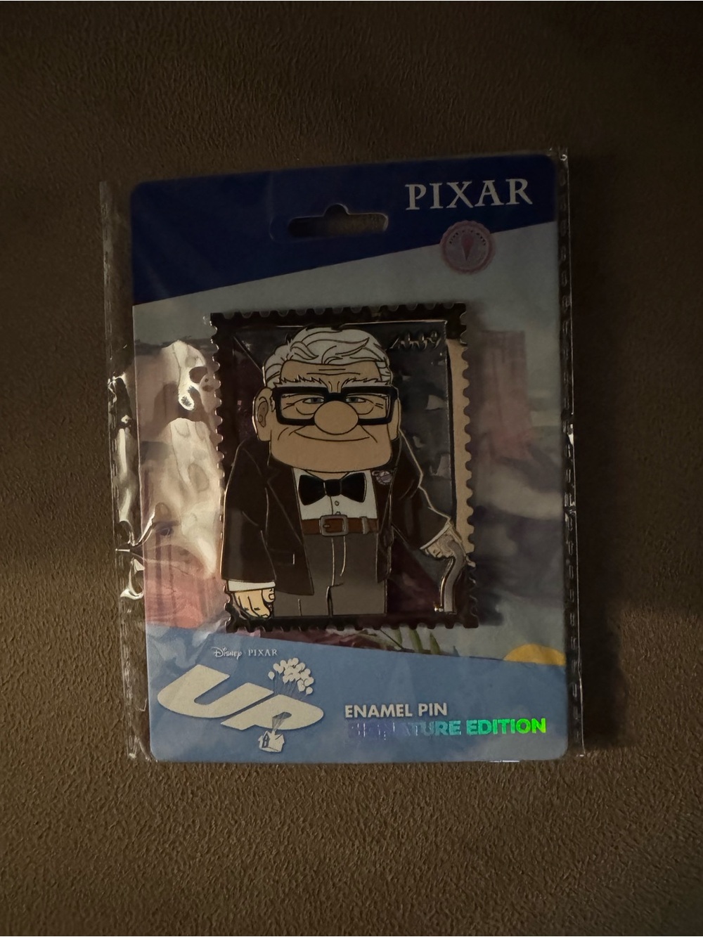 UP Carl Fredricksen Enamel Pin - Black and White